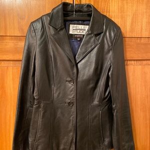 Black blazer leather jacket